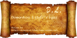 Domonkos Libériusz névjegykártya